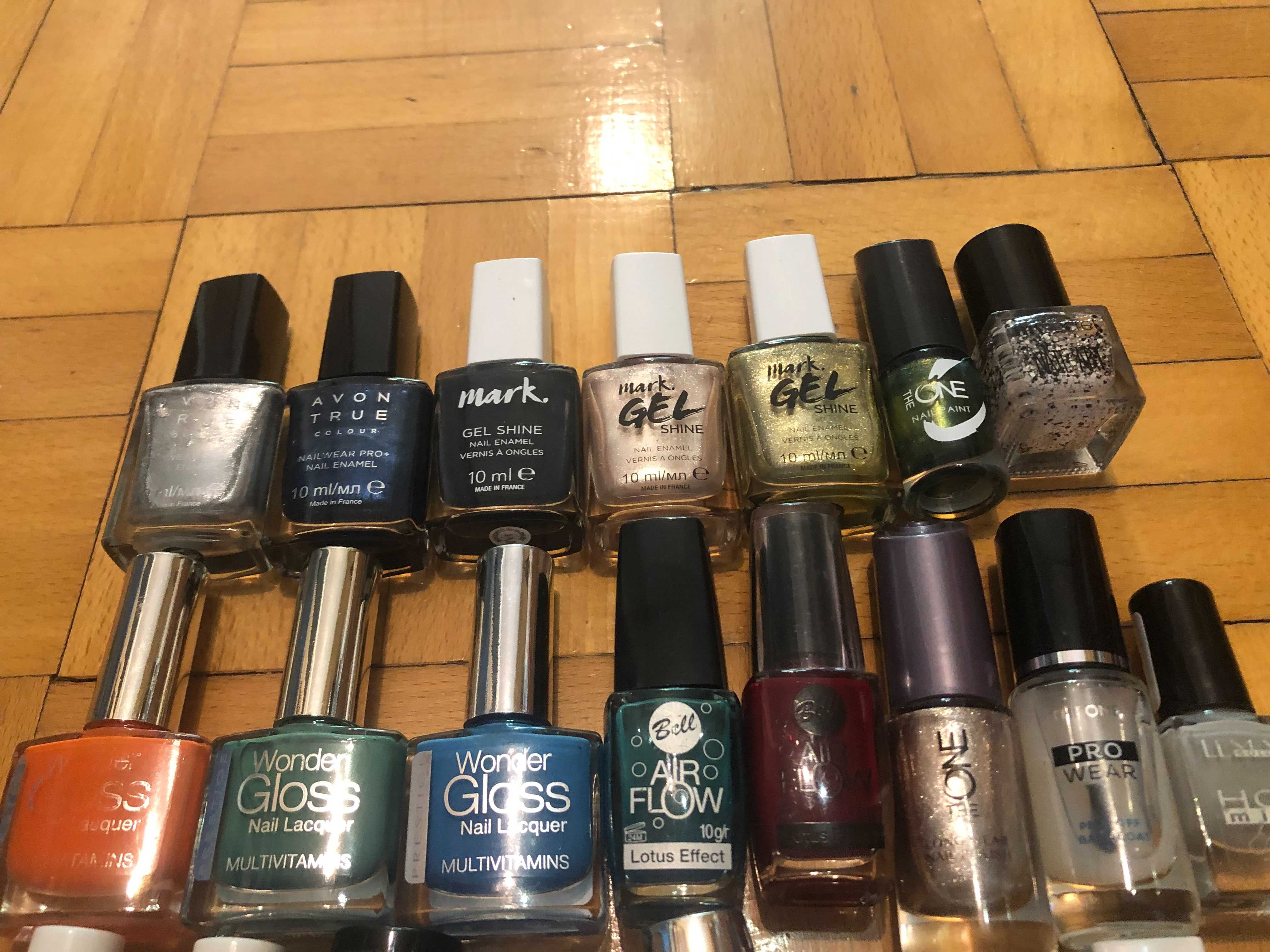 Lakiery do paznokci 19 szt + baza + top coat + odżywka do skórek