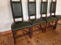 Krzesła/fotele dębowe na sprężynach 4 sztuki