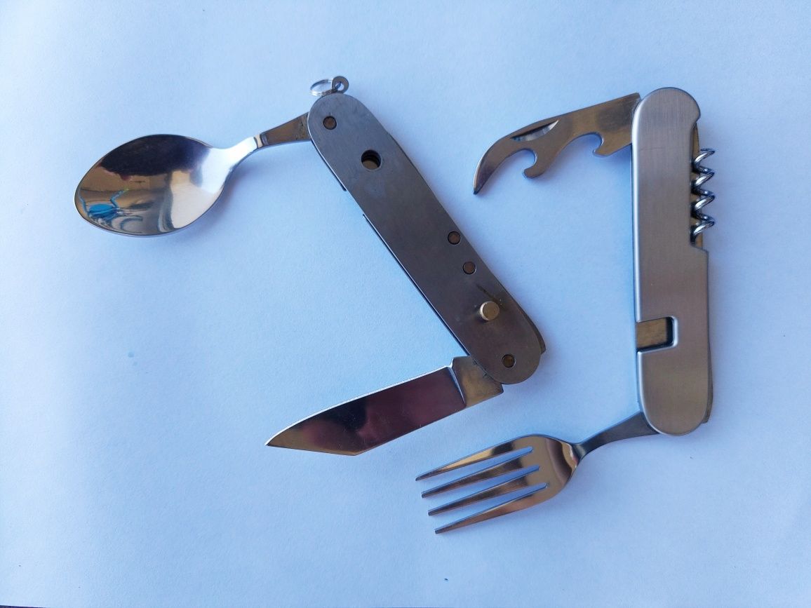 Multitool na biwak widelec łyżka nóż otwieracz