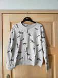 HM H&M szara bluza bawełniana L divided print ważki