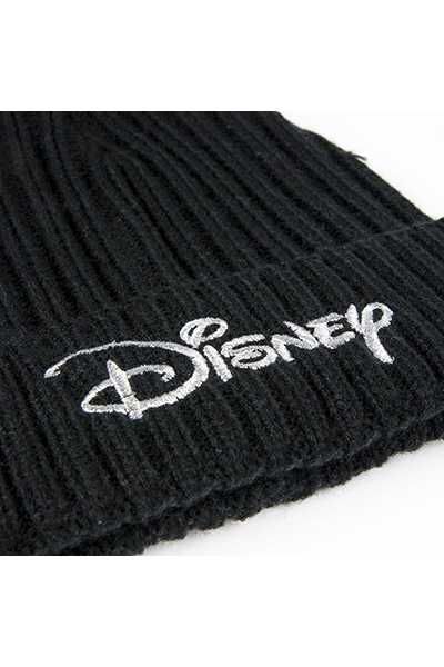 Gorro Disney preto com POM POM unissexo com letras bordadas