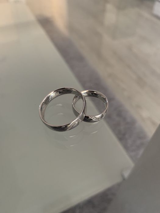 Obrączki ślubne Białe Złoto 585 Serce