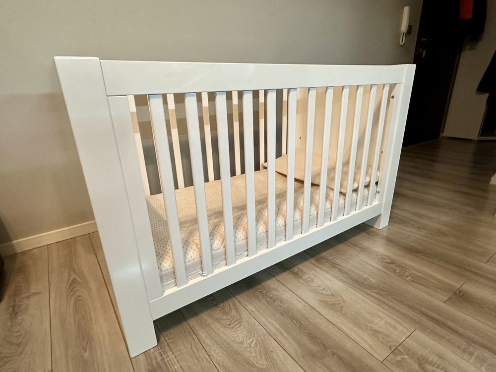 Łóżeczko Kidsmill Somero II White Glossy + Materac Babys-zone