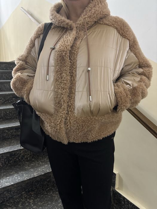 Зимова куртка з овчини великий розмір