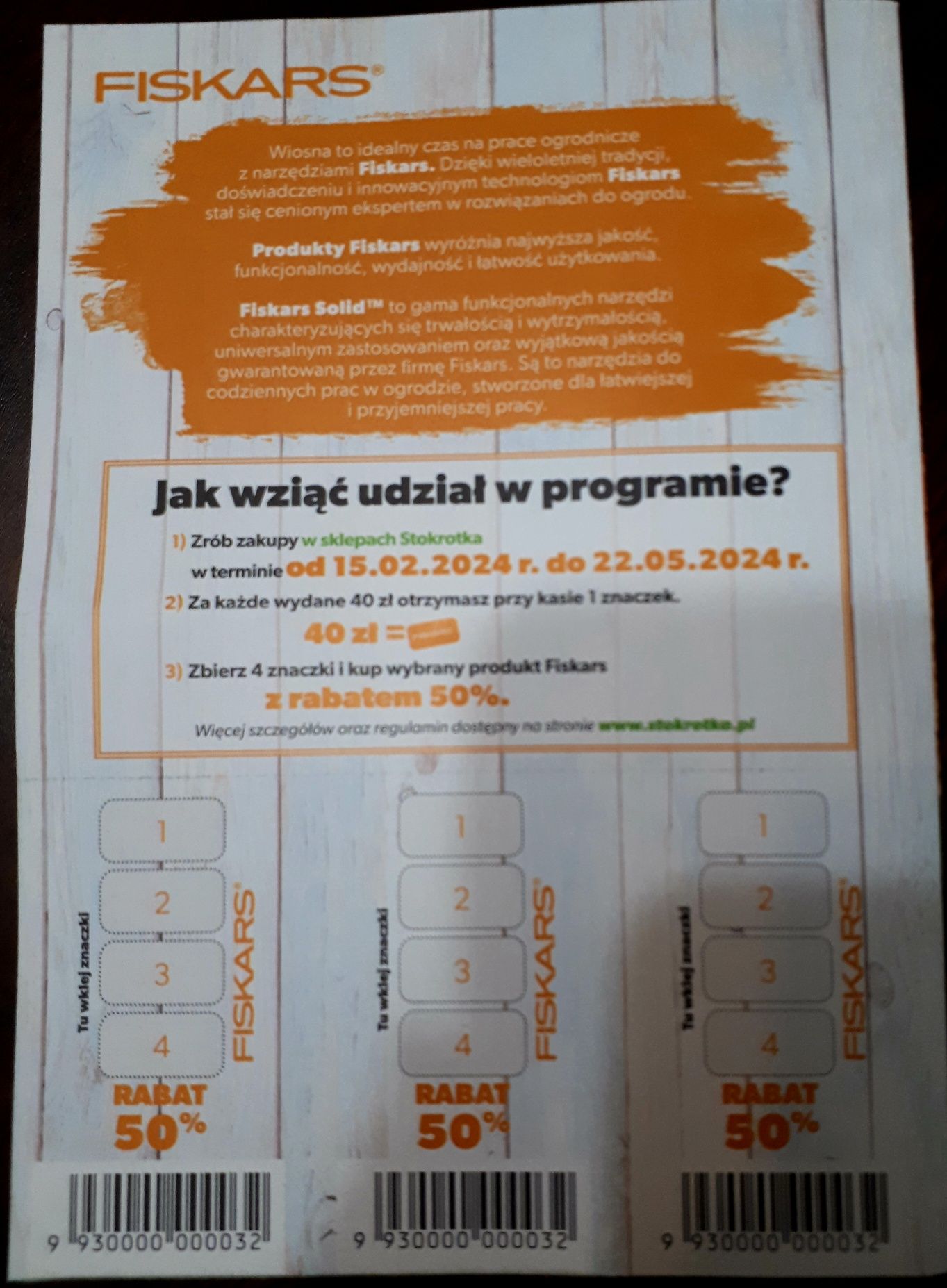 Naklejki Fiskars 4szt - promocja Stokrotka