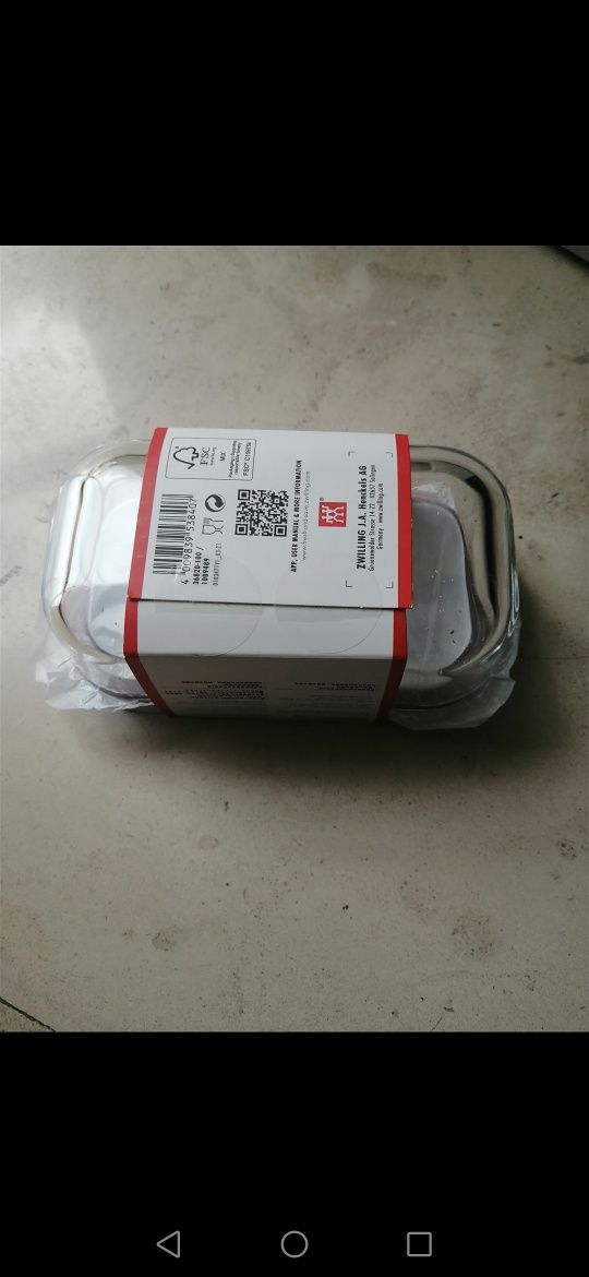 Conjunto de 2 caixas em vidro para embalagem a vácuo marca Zwilling