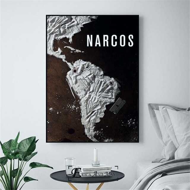 Плакат принт на холсте с Пабло Эскобар Наркос Escobar декор без рамки