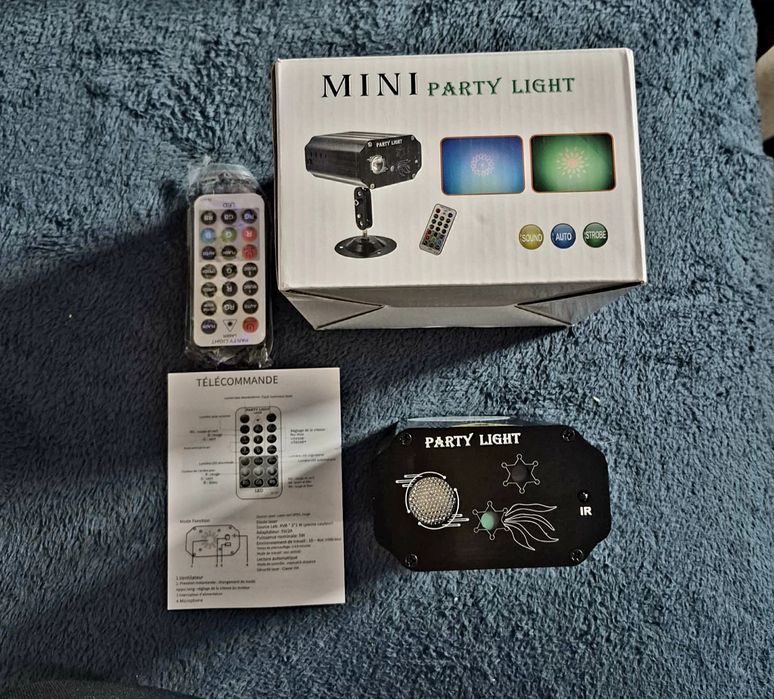 Efekt Świetlny Laser RGBW, Stroboskop, Pilot. Stan Nowy