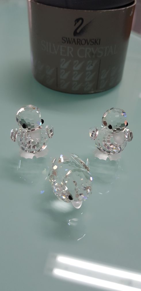 Cristal Swarovski- Coleção animais miniaturas -Patinhos conjunto 3