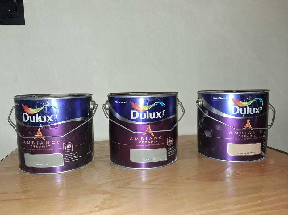 Wyśmienita DULUX Ambience Ceramic PRESTIGE BROWN, ROCK GRAY 2,5L  NOWA