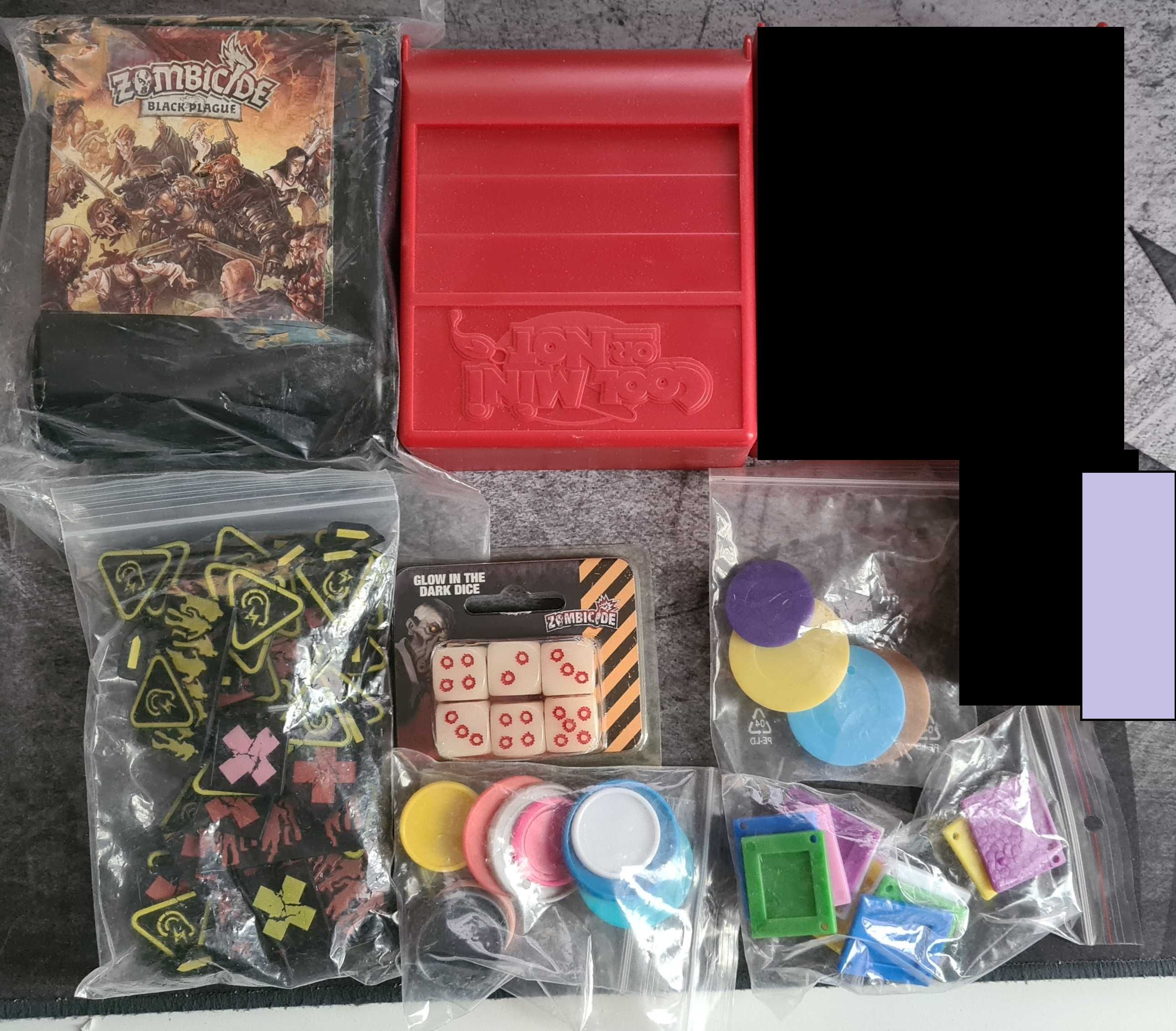 Zombicide Plastic Tokens kit 1.0 wieże kostki świecące w ciemności