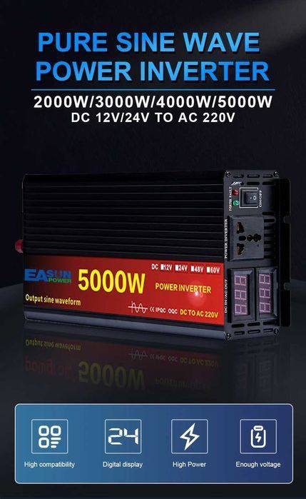 Inversor ONDA PURA 6000W * 12V - 220V * DC/AC * Carro/Caravana *