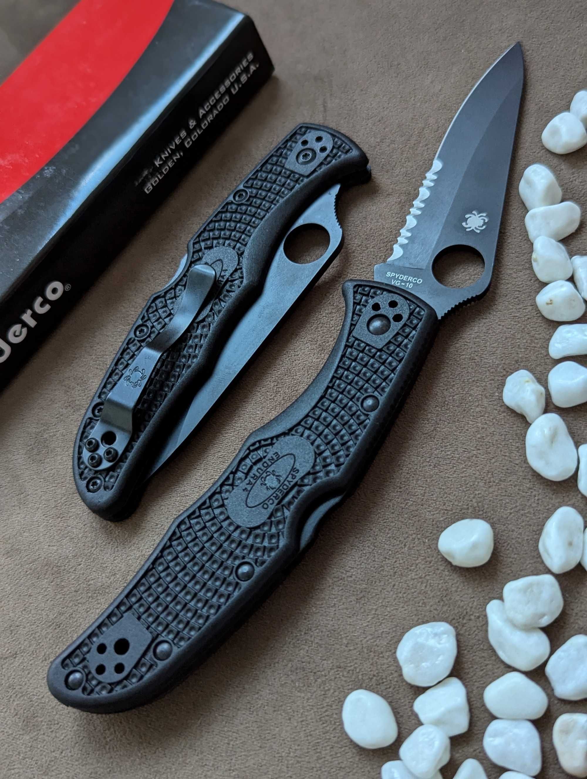 Нож Spyderco Endura Tactical, серрейтор. ніж складний Ендура
