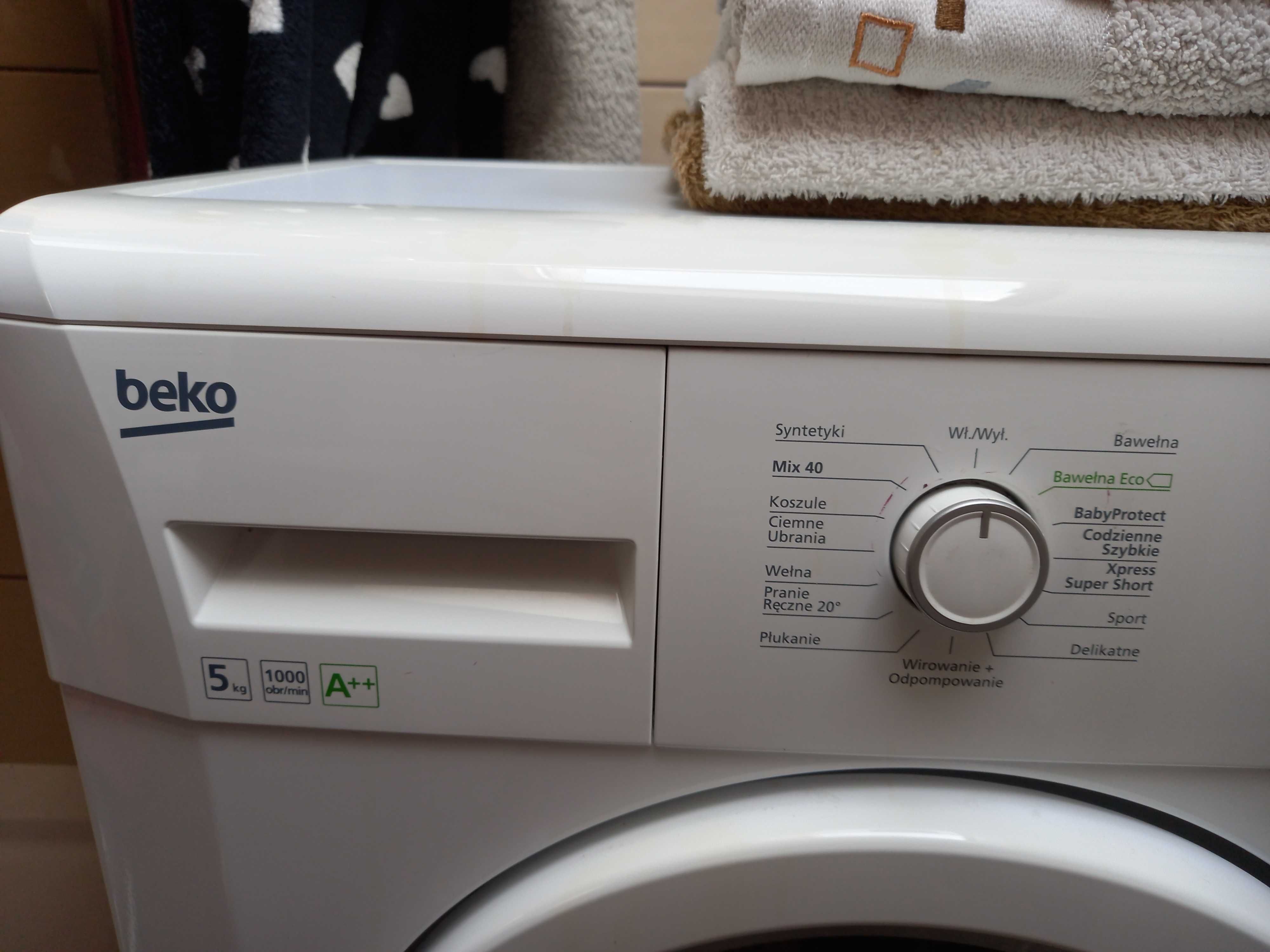 Automatyczna pralka Beko sprawna klasa ene A++ WMB51032 PL PTY