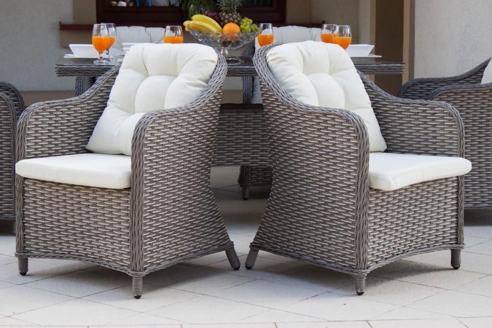 Zestaw obiadowy technorattan stół + 6 foteli