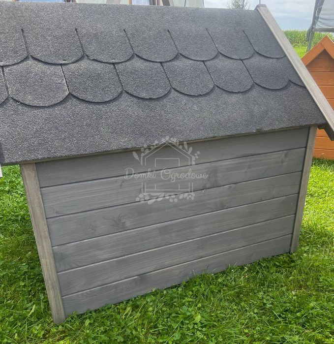 Buda dla psa Rozmiar "XXL" - Grafit - Dach dwuspadowy ID838
