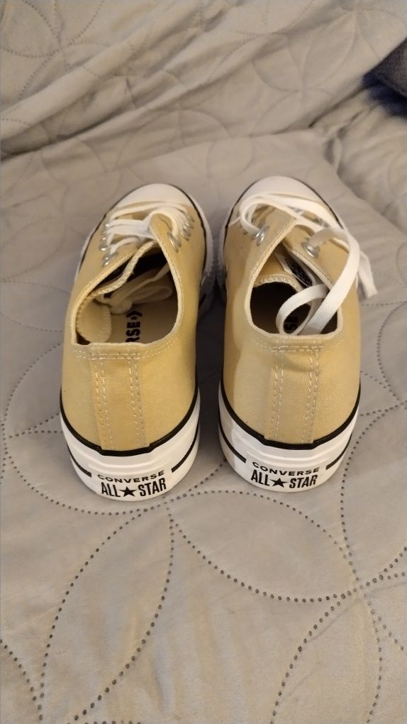 tenis com plataforma converse all star bege