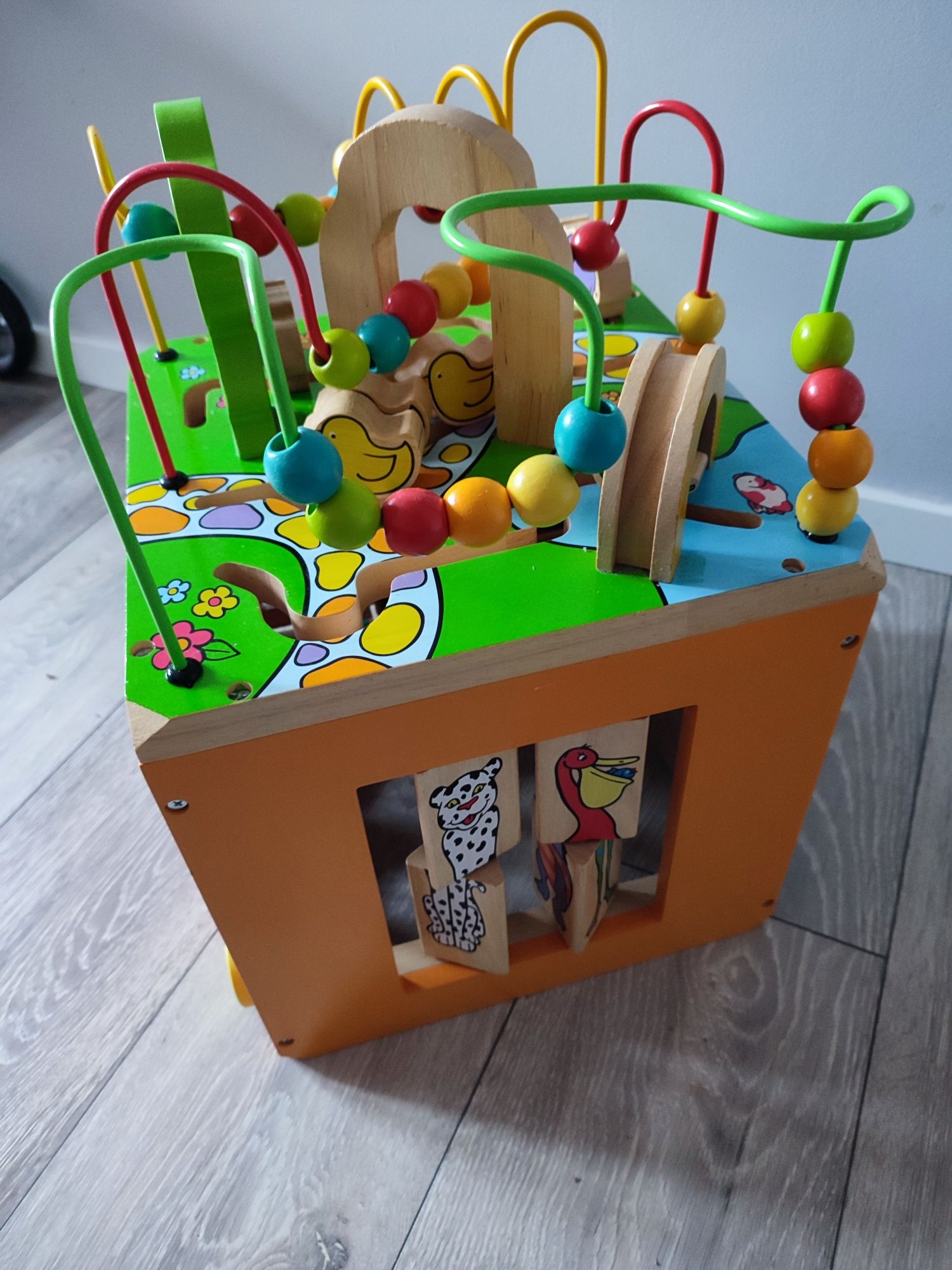 Drewniana kostka edukacyjna Zwierzęta zoo