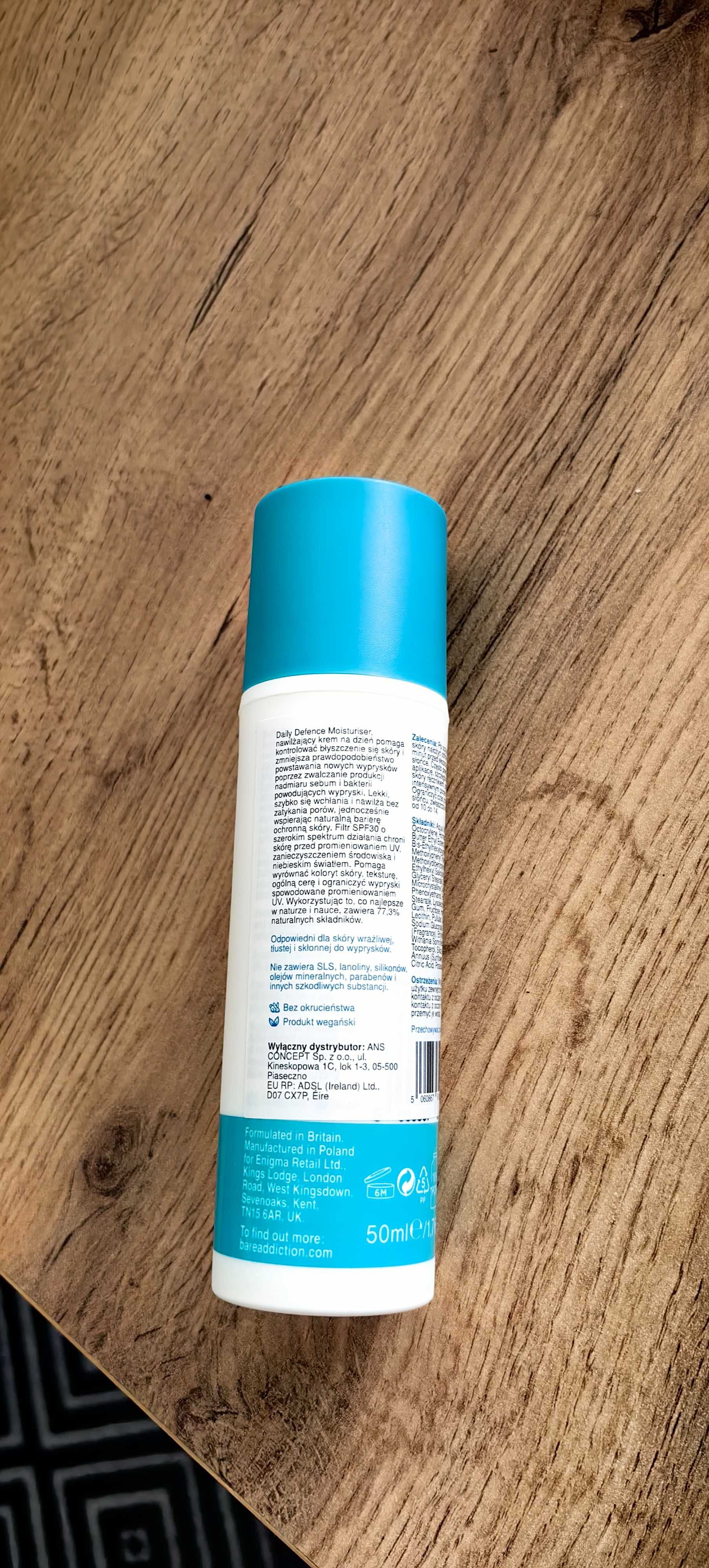 Bare Addiction krem nawilżający SPF30 . Cera problematyczna