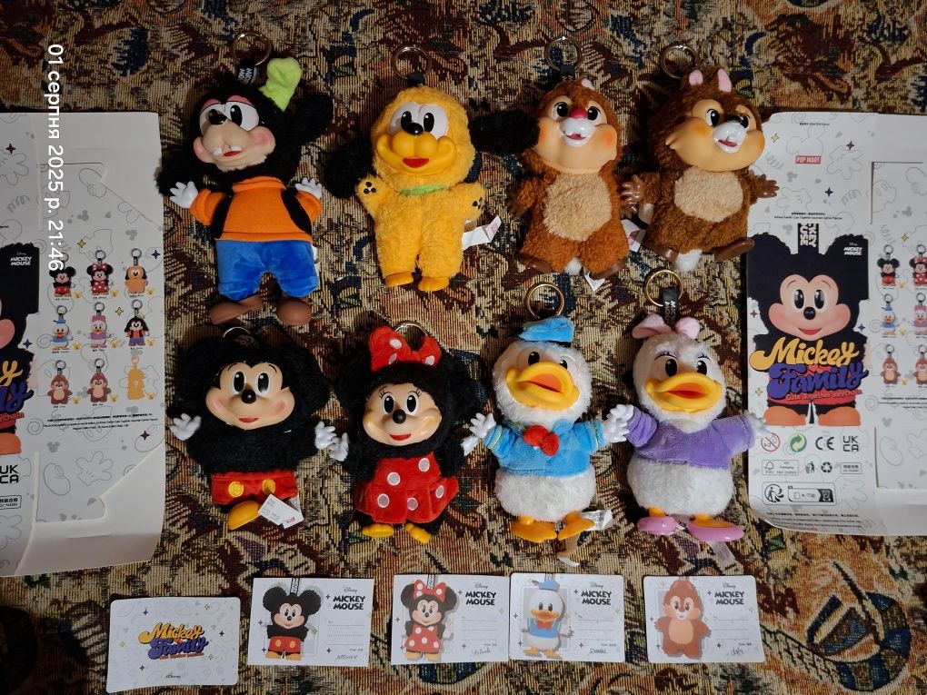 Mickey family семья Микки мягкие брелки лабубу поп март тик ток labubu