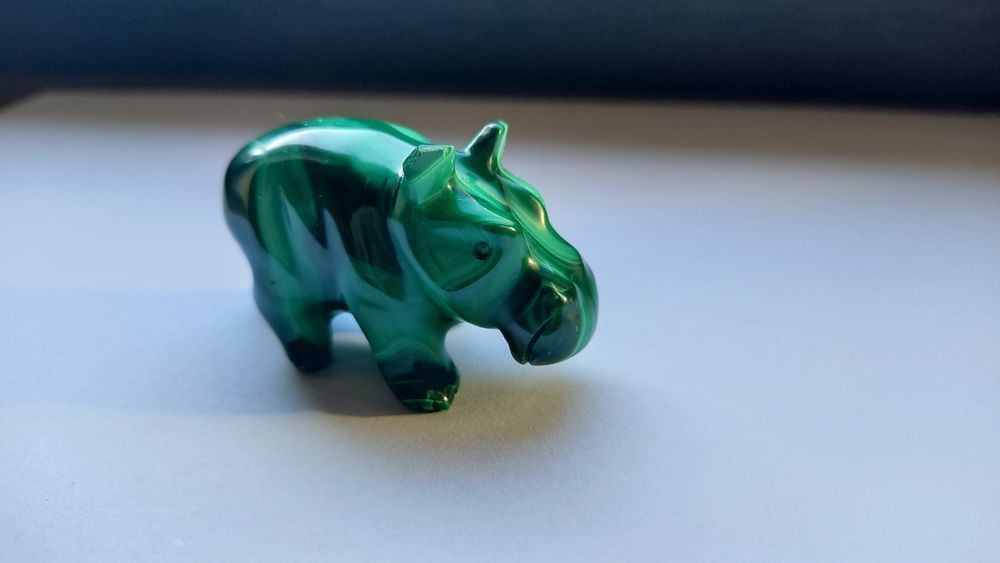 Hipopotam z malachitu. Kongo.