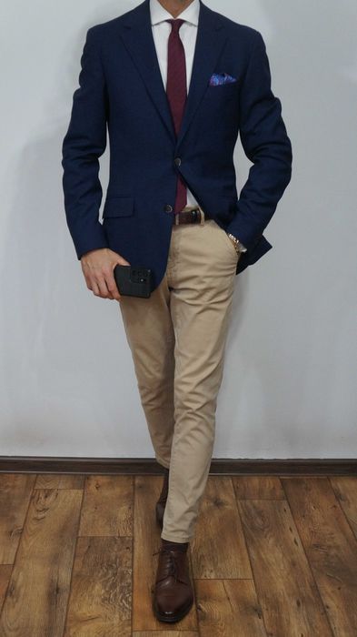 Marynarka Hackett (Loro Piana) Rozmiar 48 Kolor Granatowy