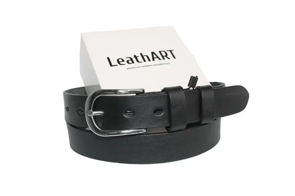 Жіночий шкіряний ремінь "Sinfonia" чорний