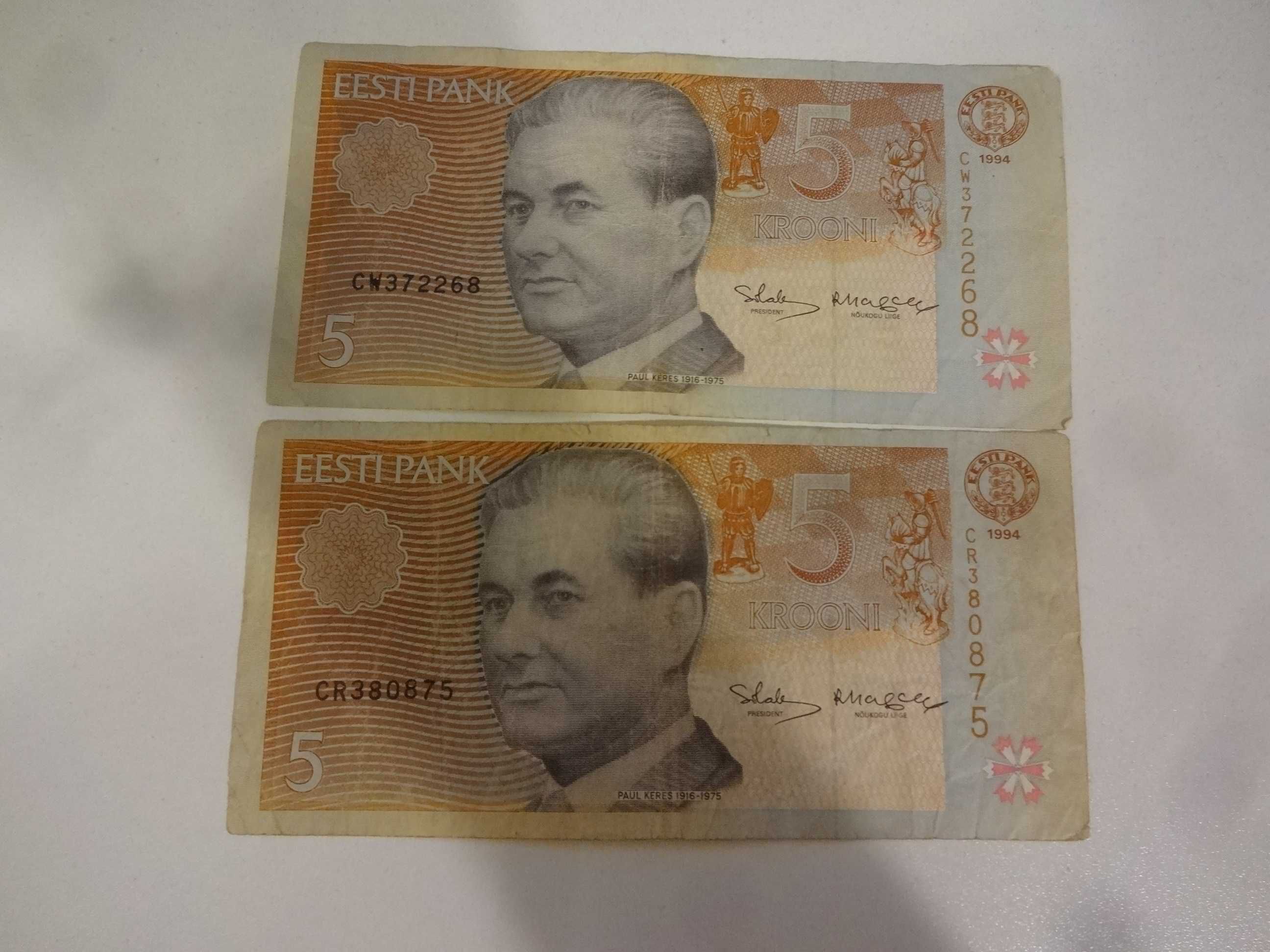 Banknot Estonia 5 KROONI 1994 jak na fotki