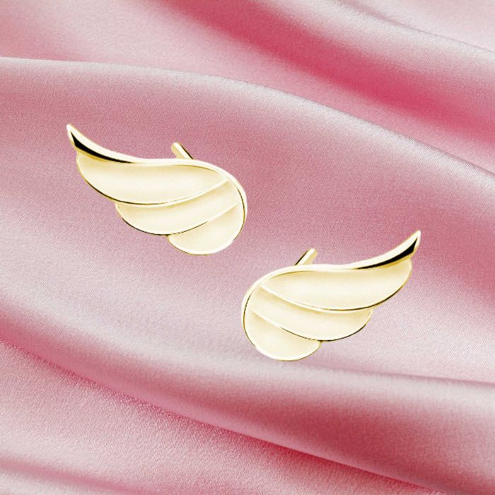 POMYSŁ NA PREZENT kolczyki srebro p. 925 skrzydełka złote