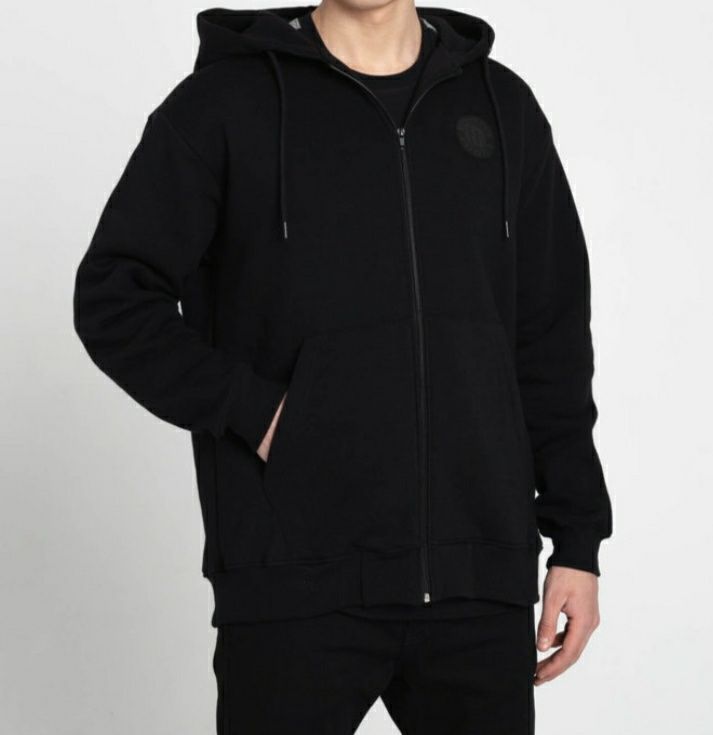 Borcrew - bluza męska z kapturem BOR zip hoody 1985 black