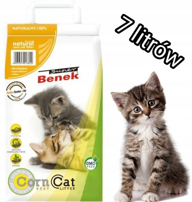 Żwirek Super Benek kukurydziany corn cat 7l