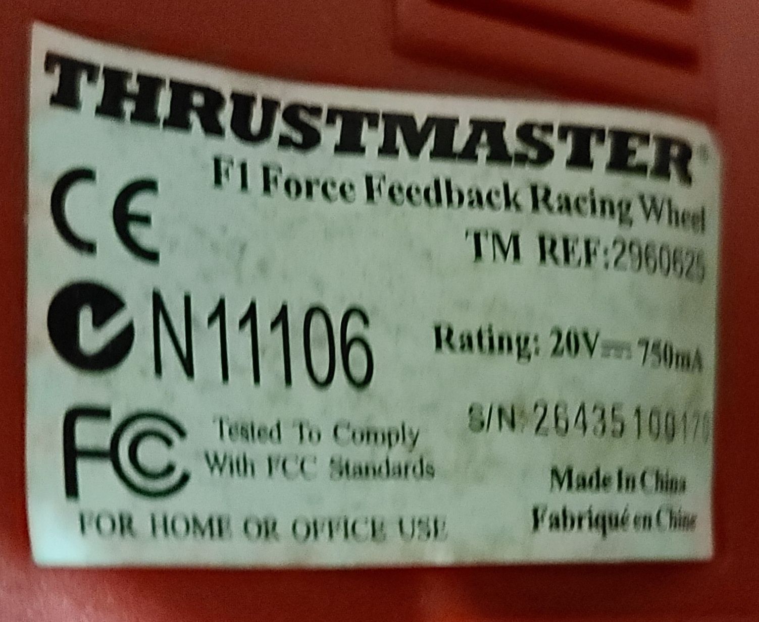 Thrustmaster F1 Force Feedback гоночный руль для ПК