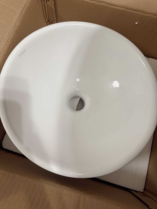 Умивальник накладний білий круглий Kraus KCV-341