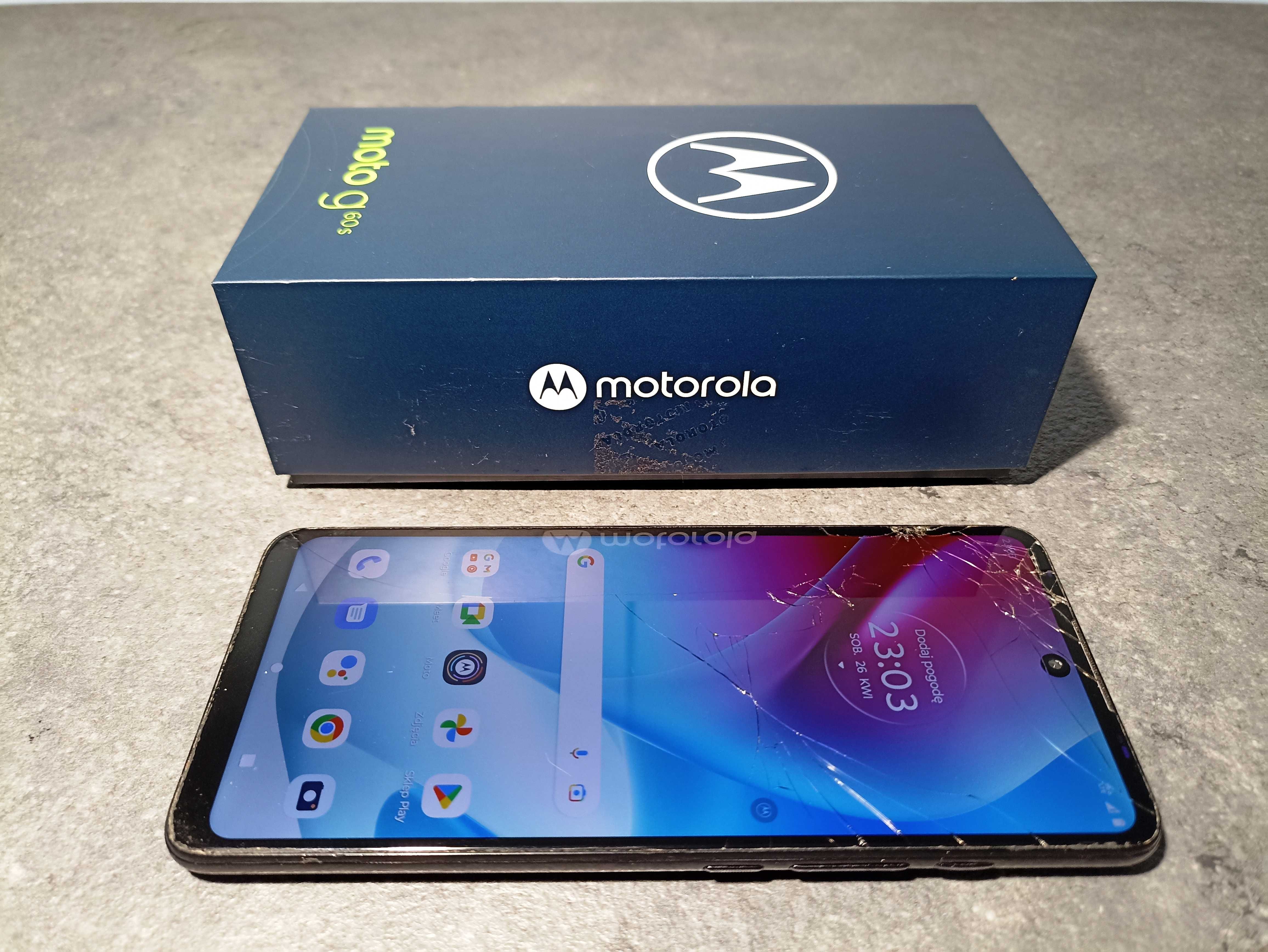 Smartfon - telefon komórkowy - MOTOROLA G60s - uszkodzony wyświetlacz