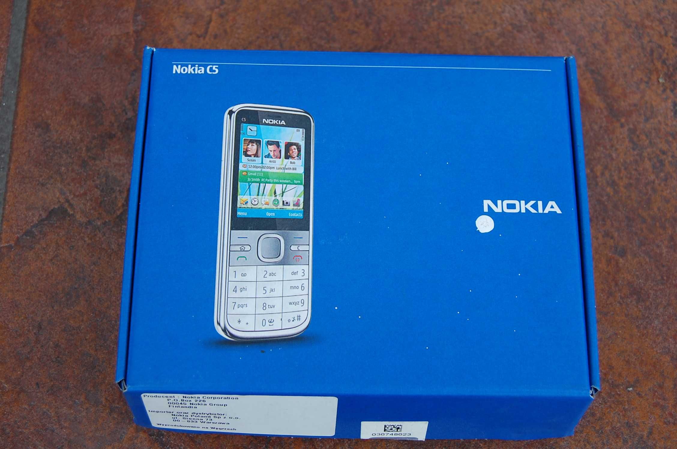 Pudełko Nokia C5 Słuchawki Kable Ładowarka - NOWE