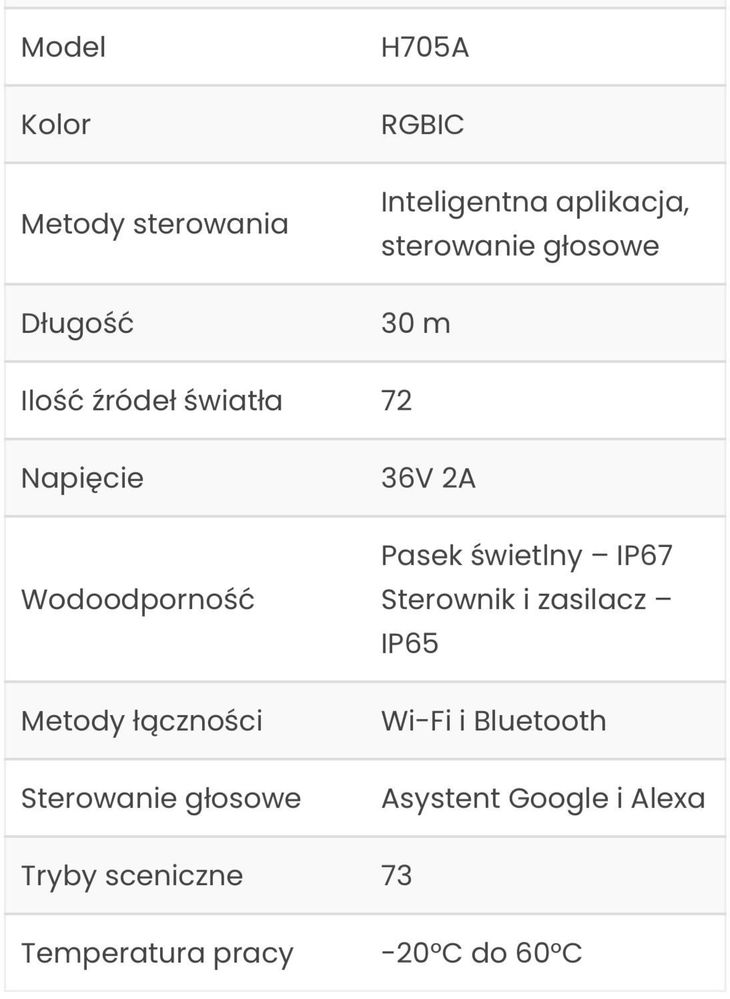 Oświetlenie zewnętrzne domu LED RGBIC IP67 H705A IP65