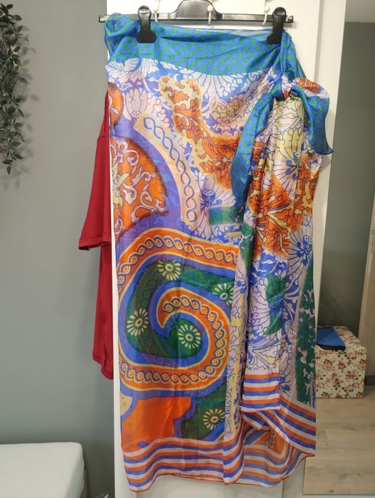 Pareo plażowe z jedwabiu