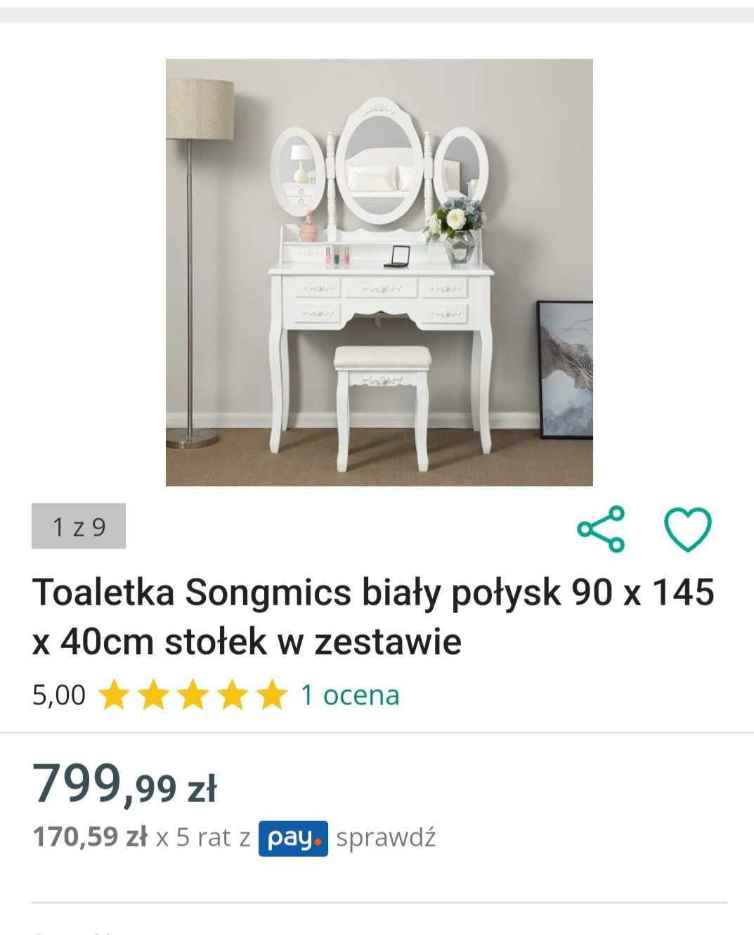 Toaletka z lustrem