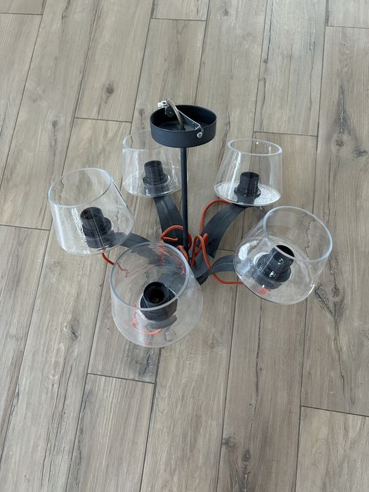 Loftowy żyrandol lampa 5 kloszy