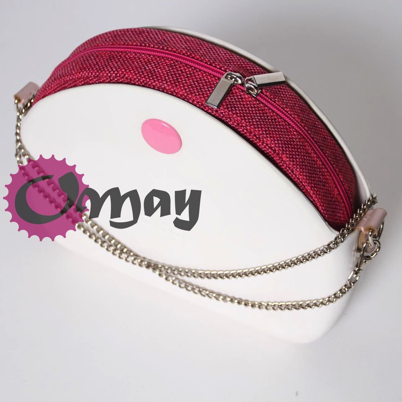 Różowy organizer do OBAG MOON LIGHT plecionka 2 kieszenie OMAY