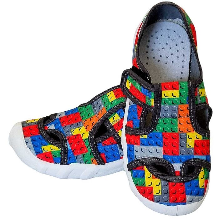 ARS kapcie jak Lego klocki chłopięce do szkoły na rzep D203 - 31