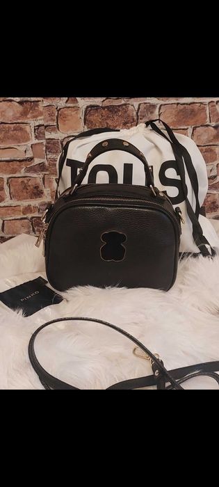 Torebka skórzana"Miś"Tous kuferek-listonoszka w kolorze czarnym