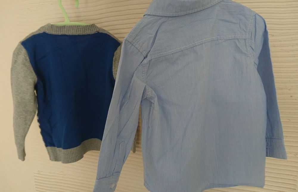 Komplet C&A r. 92 elegancki koszula i sweterek chłopięcy