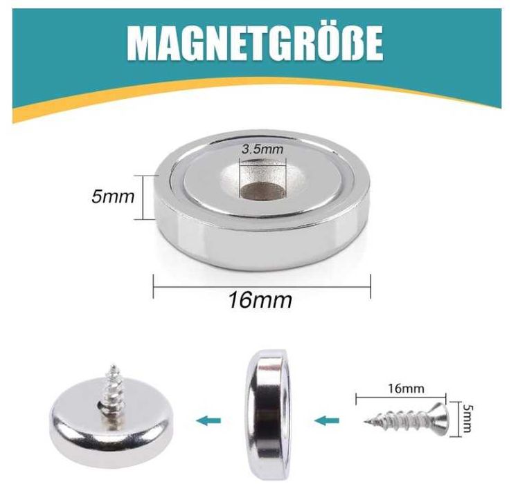 Zestaw 28 silnych magnesów neodymowych w 3 rozmiarach MAGXCENE