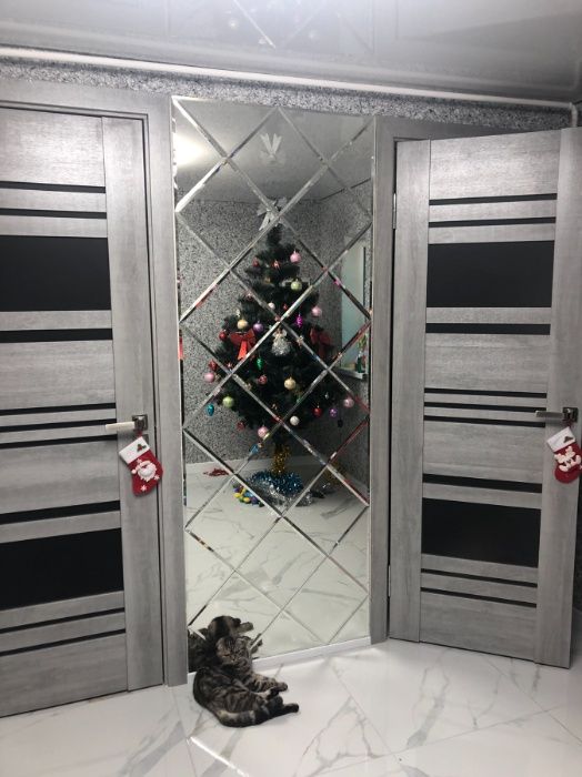 Зеркало на стену (панно) 100*200 см серебро фацет 10 мм