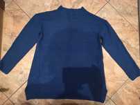 Sweter chabrowy S rękaw 3/4 poszerzany rozcięcia