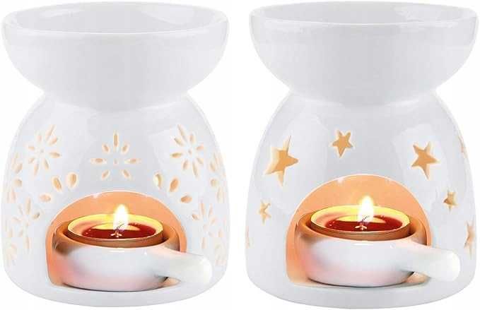 DWA WZORY komplet 2 x kominek zapachowy ceramiczne podgrzewacze NrP89