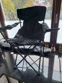 Fotel krzesło składane turystyczne  czarne nowe tanio super