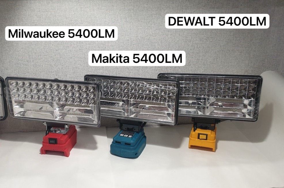 Прожектор для АКБ Dewalt, Milwaukee, Makita 4500/5400LM