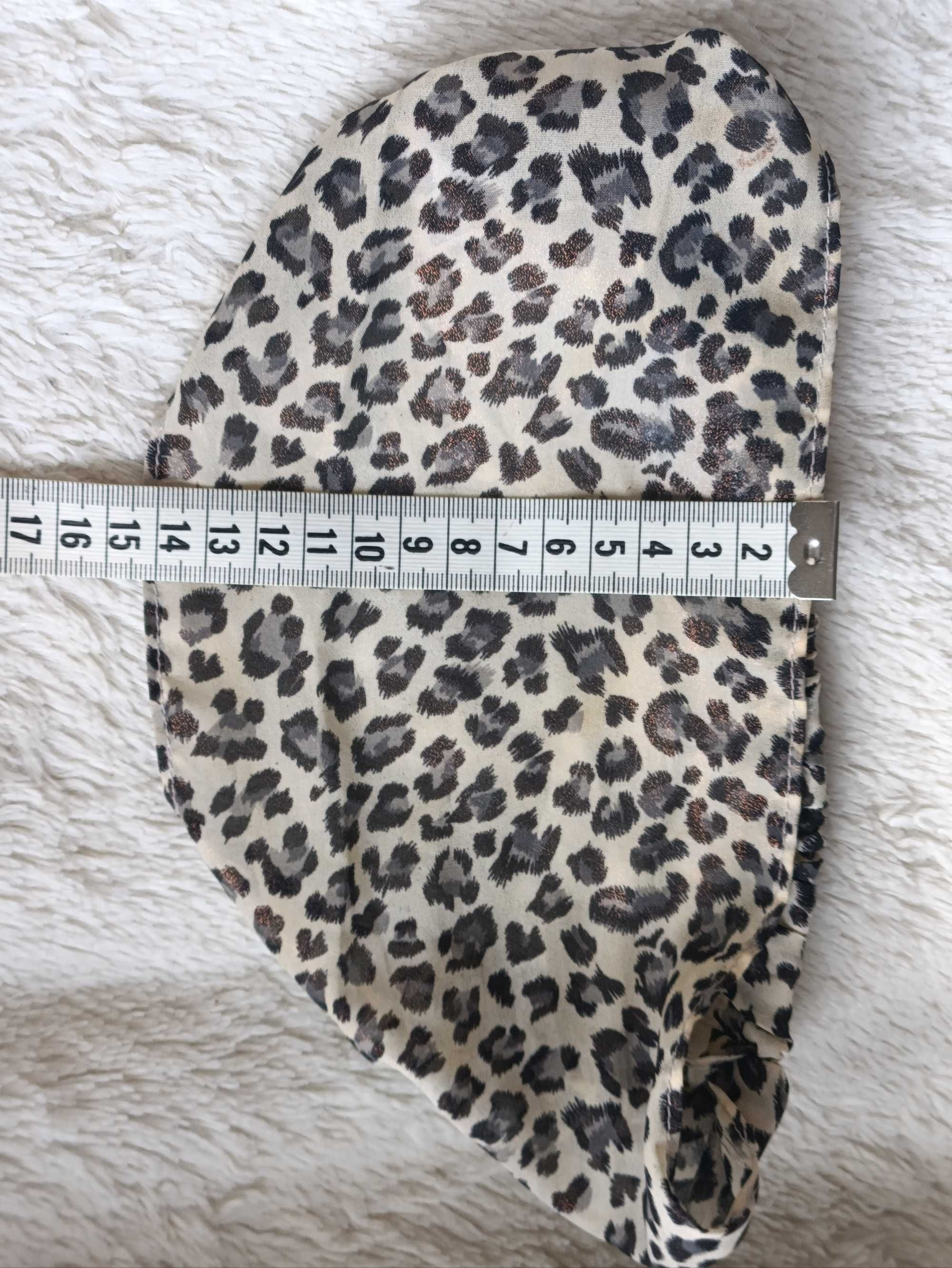 Opaska na głowę włosy panterka animal print połyskuje na złoto szeroka